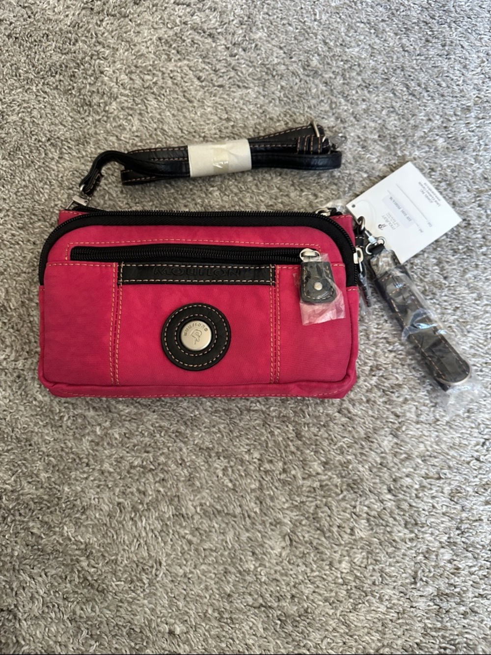 Hot Pink Wristlet Clutch with Removable Strap